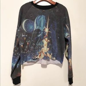 One of a kind cropped Star Wars sweatshirt